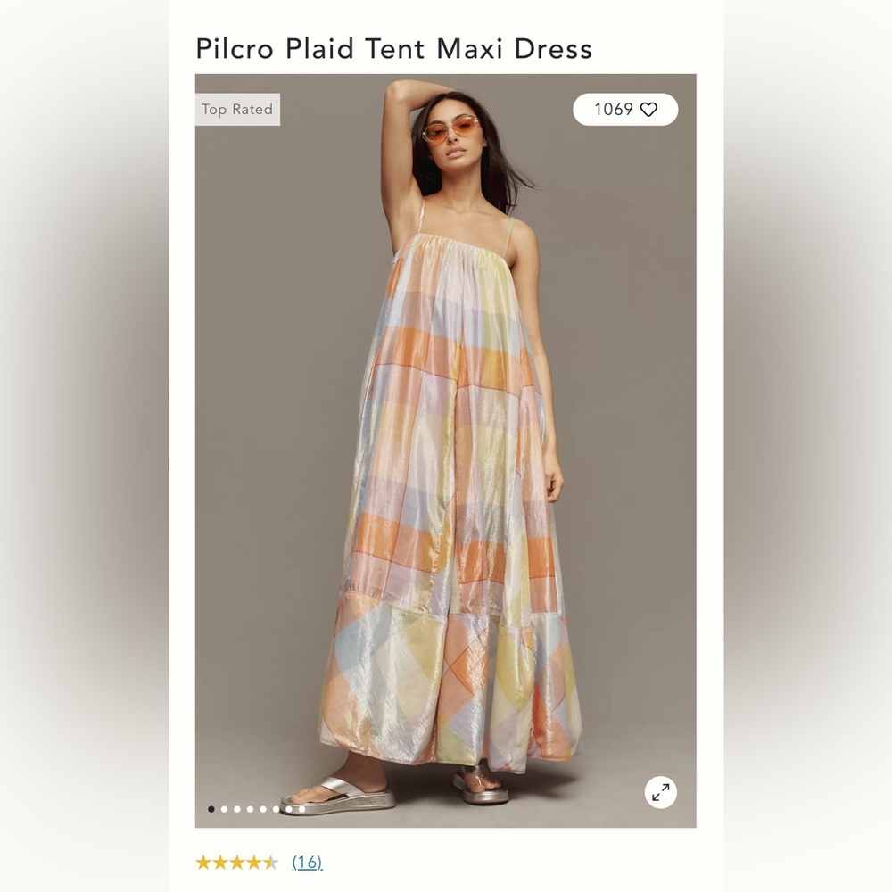 Anthropologie Pilcro Plaid Tent Maxi Dress NWT